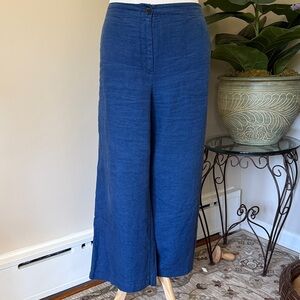 J Jill size large linen pants.  Deep Blue